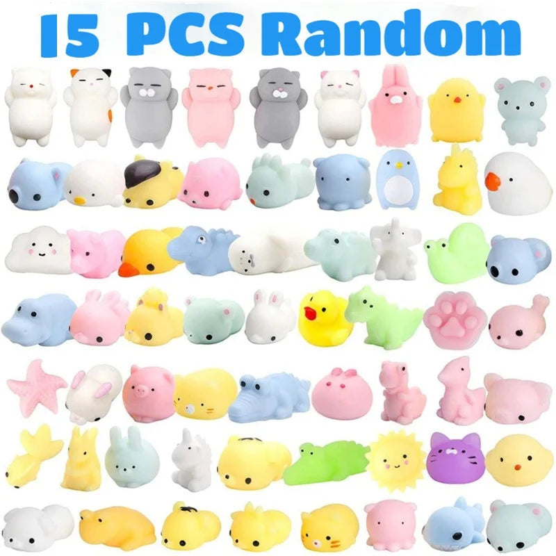 15PCS Kawaii Squishies Mochi Anima Squishy